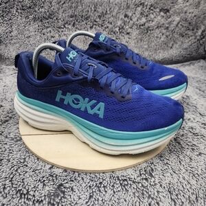 Hoka One One Bondi 8 Bellwether Blue Running Shoes Women's Size 9.5